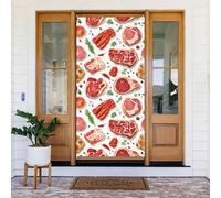 Coperture decorative per porte con stampa di carne alla griglia, decorazioni per interni ed esterni, primavera, estate, autunno, inverno, Halloween, Natale, decorazioni per la casa