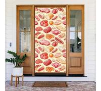 Coperture decorative per porte con stampa di carne e salsiccia, decorazioni per interni ed esterni, primavera, estate, autunno, inverno, Halloween, Natale, decorazioni per la casa