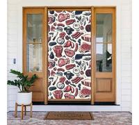 Coperture decorative per porte con stampa di carne rossa, decorazioni per interni ed esterni, primavera, estate, autunno, inverno, Halloween, Natale, decorazioni per la casa