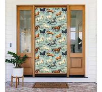 Coperture decorative per porte con stampa di cavalli che corrono, decorazioni per interni ed esterni, primavera, estate, autunno, inverno, Halloween, Natale, decorazioni per la casa