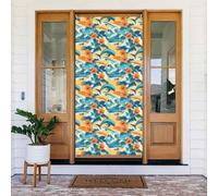 Coperture decorative per porte con stampa di delfini hawaiani, decorazioni per interni ed esterni, primavera, estate, autunno, inverno, Halloween, Natale, decorazioni per la casa