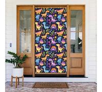 Coperture decorative per porte con stampa di dinosauri e piante dei cartoni animati, decorazioni per interni ed esterni, primavera, estate, autunno, inverno, Halloween, Natale, decorazioni per la casa