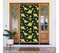 Coperture decorative per porte con stampa di dinosauri verdi dei cartoni animati, decorazioni per interni ed esterni, primavera, estate, autunno, inverno, Halloween, Natale, decorazioni per la casa