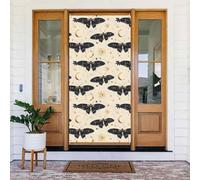 Coperture decorative per porte con stampa di farfalle e lune, blu scuro, decorazioni per interni ed esterni, primavera, estate, autunno, inverno, Halloween, Natale, decorazioni per la casa
