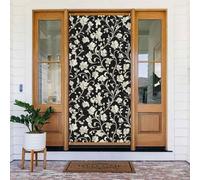 Coperture decorative per porte con stampa di fiori bianchi, decorazioni per interni ed esterni, primavera, estate, autunno, inverno, Halloween, Natale, decorazioni per la casa