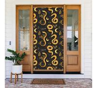Coperture decorative per porte con stampa di foglie di serpente dorate, decorazioni per interni ed esterni, primavera, estate, autunno, inverno, Halloween, Natale, decorazioni per la casa