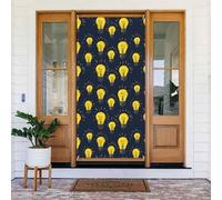 Coperture decorative per porte con stampa di luci blu navy e gialle, decorazioni per interni ed esterni, primavera/estate/autunno/inverno, decorazioni natalizie di Halloween