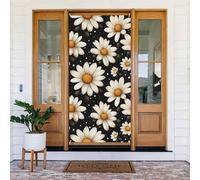 Coperture decorative per porte con stampa di margherite scure, decorazioni per interni ed esterni, primavera, estate, autunno, inverno, Halloween, Natale, decorazioni per la casa