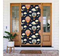 Coperture decorative per porte con stampa di mongolfiera con cielo stellato, decorazioni per interni ed esterni, primavera, estate, autunno, inverno, Halloween, Natale, decorazioni per la casa