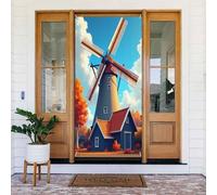 Coperture decorative per porte con stampa di mulino a vento, decorazioni per interni ed esterni, primavera, estate, autunno, inverno, Halloween, Natale, decorazioni per la casa