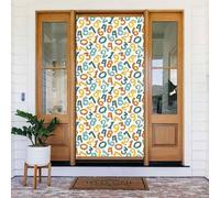Coperture decorative per porte con stampa di numeri matematici dei cartoni animati, decorazioni per interni ed esterni, decorazioni natalizie per primavera/estate/autunno/inverno, Halloween
