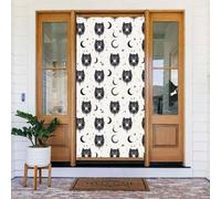 Coperture decorative per porte con stampa di testa di lupo e luna, decorazioni per interni ed esterni, primavera, estate, autunno, inverno, Halloween, Natale, decorazioni per la casa