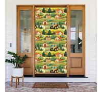 Coperture decorative per porte con stampa di un trattore dei cartoni animati, decorazioni per interni ed esterni, primavera/estate/autunno/inverno, decorazioni natalizie di Halloween