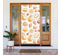Coperture decorative per porte con stampa gialla di frutta schizzo, decorazioni per interni ed esterni, primavera, estate, autunno, inverno, Halloween, Natale, decorazioni per la casa