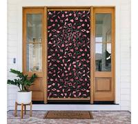 Coperture decorative per porte con stampa leopardata nera rosa, decorazioni per interni ed esterni, primavera, estate, autunno, inverno, Halloween, Natale, decorazioni per la casa