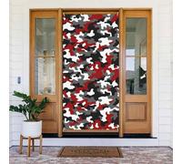 Coperture decorative per porte con stampa mimetica rossa, grigia, bianca, per interni/esterni, primavera, estate, autunno, inverno, Halloween, Natale, decorazioni per la casa