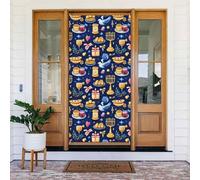 Coperture decorative per porte con stampa per cena festiva, decorazioni per interni ed esterni, primavera/estate/autunno/inverno, decorazioni natalizie di Halloween