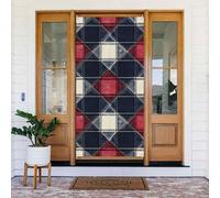 Coperture decorative per porte con stampa scozzese rossa e blu, decorazioni per interni ed esterni, primavera, estate, autunno, inverno, Halloween, Natale, decorazioni per la casa