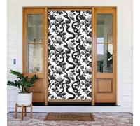 Coperture decorative per porte con stampa serpente rosa bianca, nera, decorazione per interni ed esterni, primavera, estate, autunno, inverno, Halloween, Natale, decorazioni per la casa