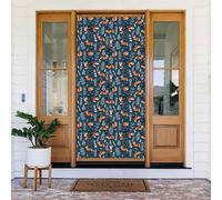 Coperture decorative per porte con volpi giocose blu foresta, decorazioni per interni ed esterni, decorazioni natalizie per Halloween, primavera/estate/autunno/inverno