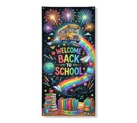 Coperture decorative per porte degli autobus, colorate e festive, con colori arcobaleno, per il ritorno al campus, con corda, cartello per porta d'ingresso, decorazione per la casa, per portico, porta