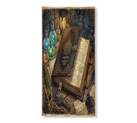 Coperture decorative per porte del libro, lanterna mistica vintage pozione Halloween blu con corda per porta d'ingresso banner decorazione per la casa per portico porta parete interna esterna 91 x 182