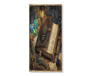 Coperture decorative per porte del libro, lanterna mistica vintage pozione Halloween blu con corda per porta d'ingresso banner decorazione per la casa per portico porta parete interna esterna 91 x 182