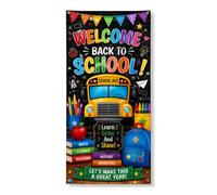 Coperture decorative per porte di autobus del campus, educative, colorate, per il ritorno al campus, colore giallo, con corda, sfondo per porta d'ingresso, decorazione per la casa, per portico, porta