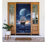Coperture decorative per porte di barche a vela al chiaro di luna, decorazioni per interni ed esterni, primavera/estate/autunno/inverno, decorazioni natalizie di Halloween