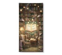 Coperture decorative per porte di libri, accoglienti, fantasiose, lampada per sedia, nessuno, verde, con corda, sfondo per porta d'ingresso, decorazione per la casa, per portico, porta, interni ed