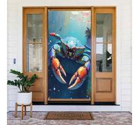 Coperture decorative per porte dipinte colorate con stampa granchio n. 42, decorazioni per interni ed esterni, primavera, estate, autunno, inverno, Halloween, Natale, decorazioni per la casa