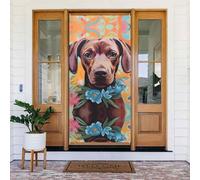 Coperture decorative per porte dipinte con motivo floreale, per interni ed esterni, primavera/estate/autunno/inverno, decorazioni natalizie per Halloween