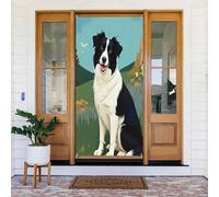 Coperture decorative per porte dipinte con stampa realistica di Collie n. 35, decorazioni per interni ed esterni, primavera, estate, autunno, inverno, Halloween, Natale, decorazioni per la casa