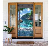 Coperture decorative per porte e finestre con paradiso tropicale, decorazioni per interni ed esterni, primavera/estate/autunno/inverno, decorazioni natalizie di Halloween