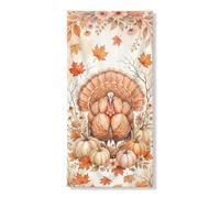 Coperture decorative per porte in Turchia, autunnali, rustiche, con foglie di zucca, colore arancione, con corda, striscione per porta d'ingresso, portico, interni ed esterni, 91 x 182 cm
