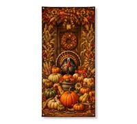 Coperture decorative per porte in Turchia, con zucche rustiche autunnali, girasole del Ringraziamento, arancione, con corda, striscione per porta d'ingresso, portico, feste interne ed esterne, 91 x