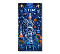 Coperture decorative per porte robot, con ingranaggi tecnologici futuristici, razzo, educativo, blu, con corda da appendere, striscione per porta, decorazione per la casa, per portico, porta, interni