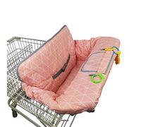 Coperture del carrello della spesa per neonata, copri seggiolone in cotone, cuscino del carrello della spesa per bambini, copricarrello per neonati ragazza, lavabile in lavatrice, grande (rosa)