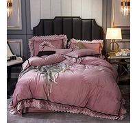 coperture del piumone Copertina Piumino Viola Biancheria da in Velluto Giallo Letto Matrimoniale Inverno Remi Doppio kin Flanella Calda a Doppia Dimensione 4 Pezzi Set di Copertura Trapunta (Regina