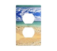 Coperture dello sbocco elettrico dell'onda del cielo blu della spiaggia, dimensione standard 1-Gang 11,4 cm x 7,0 cm, termoplastico infrangibile del policarbonato