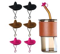 Coperture di paglia, a forma di cappello, riutilizzabili, accessori per bere a prova di perdite, forniture colorate per uso quotidiano, viaggi su strada