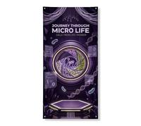 Coperture di porta della struttura cellulare di tema di scienza di microbiologia 36x72" | Tema scientifico di microbiologia, Banner per porta d'ingresso, Arte digitale futuristica, Estetica di laboratorio high-tech