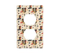 Coperture di presa duplex della presa, piastre di parete di dimensioni standard di 1-Gang, copertura della presa di stampa degli stivali del cowboy occidentale, copertura della presa elettrica