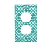 Coperture di presa duplex, piastre da parete di dimensioni standard 1-Gang, copertura della presa di stampa del modello verde della scala di pesce copre la piastra della parete, copertura della presa