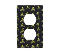 Coperture di presa duplex, piastre da parete di dimensioni standard 1-Gang, verde motociclista 1 stampa coperture della presa della piastra a parete, copertura della presa elettrica decorativa