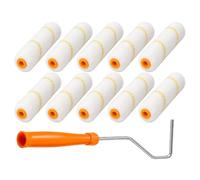 Coperture di Rulli da Pittura | 10 Pezzi Coprirulli In Microfibra Texture Con Manico | Rullo da Vernice | Bordi, Giunti, Stucco, Pareti, Cartongesso, Pavimenti, Terrazze, Interni, Casa, Uso Domestico,
