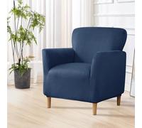 Coperture di Velluto per Poltrone per Banchetti: 1 Pezzo di Coperture di Sedia di Lusso di Metà Secolo, Jacquard Impermeabile Con Asticelle in Schiuma Per il Soggiorno e la Camera da Letto (Blu Navy)