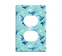 Coperture duplex a forma di balena, copertura da parete in plastica blu con sole estivo giocoso e acqua, dimensioni standard, decorative per casa, soggiorno, nuovo appartamento
