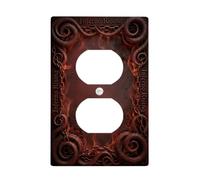 Coperture duplex a forma di serpente, piastra da parete, gotica scura catena fuoco Halloween plastica rossa dimensioni standard per prese elettriche per camera da letto, bagno, cucina, ingresso Decor