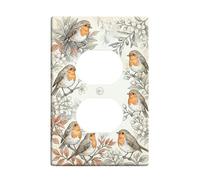 Coperture duplex da parete con uccelli, fiori botanici e foglie primaverili, in plastica, dimensioni standard, decorative, per casa, soggiorno, nuovo appartamento